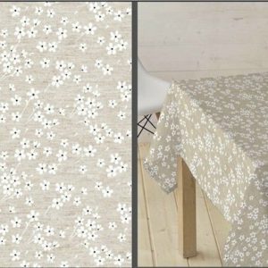 Mantel resinado Antimanchas MILFLORES Beige