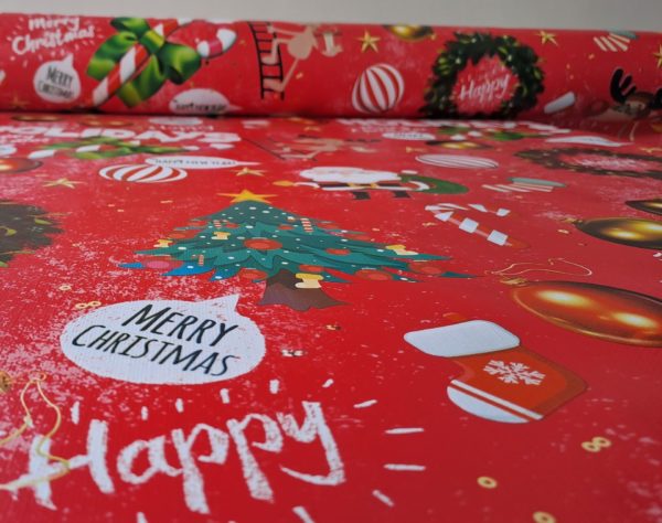 Mantel de HULE Navidad Fantasy ROJO - Imagen 2