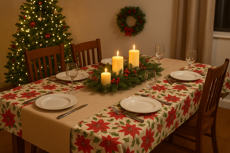 Caja regalo Navidad pack MANTEL + Camino de mesa - Imagen 4