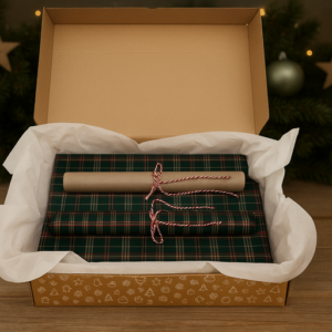 Caja regalo Navidad pack Camino de mesa + Salvamanteles