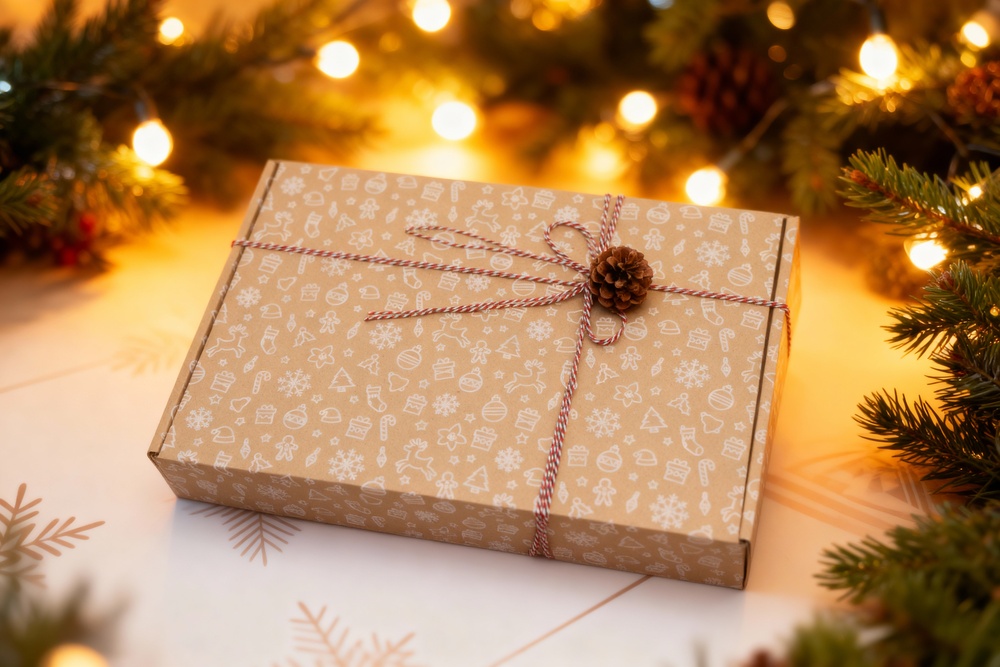 Caja regalo Navidad pack Camino de mesa + Salvamanteles - Imagen 3