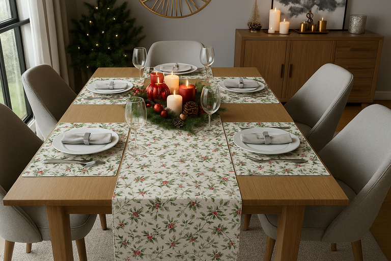 Caja regalo Navidad pack Camino de mesa + Salvamanteles - Imagen 8