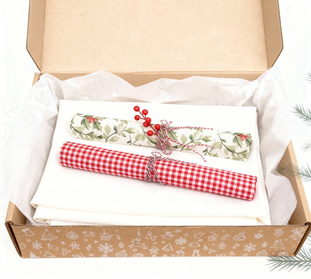 Caja regalo Navidad pack Camino de mesa + Salvamanteles - Imagen 2