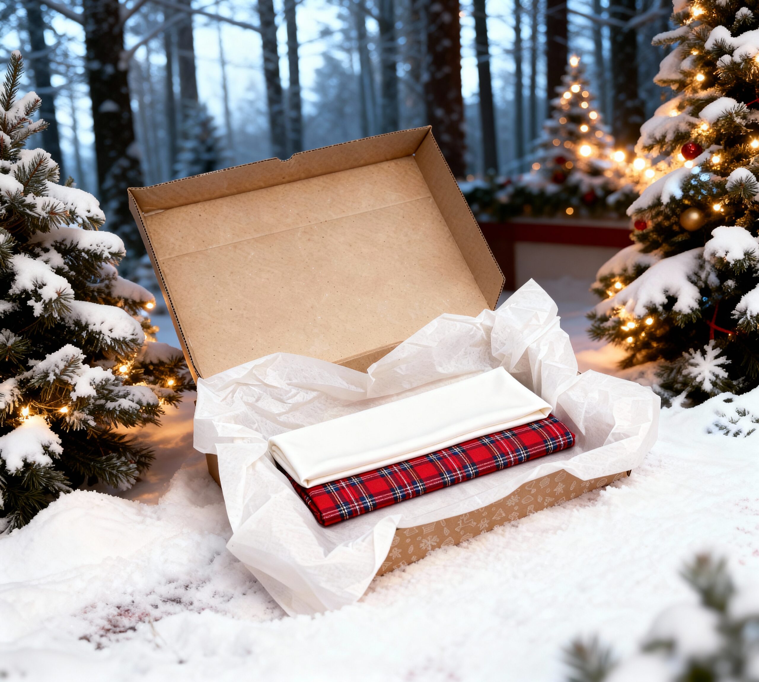 Caja regalo Navidad pack MANTEL + Camino de mesa - Imagen 2