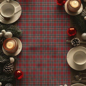 Camino de NAVIDAD resinado Antimanchas TARTÁN Rojo